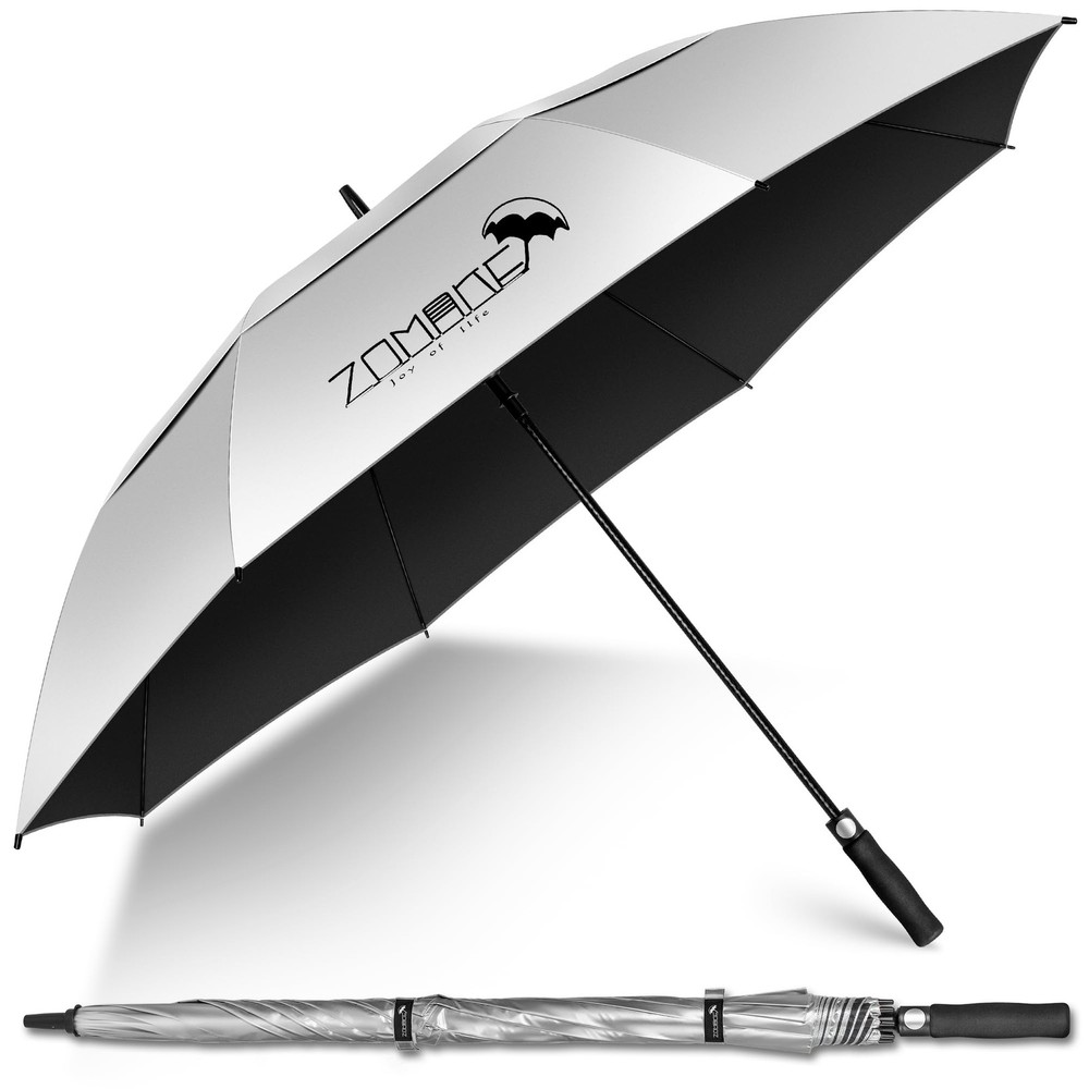 Golf Umbrella 62/68" Automatic Windproof UV Protection Oversize Double Canopy