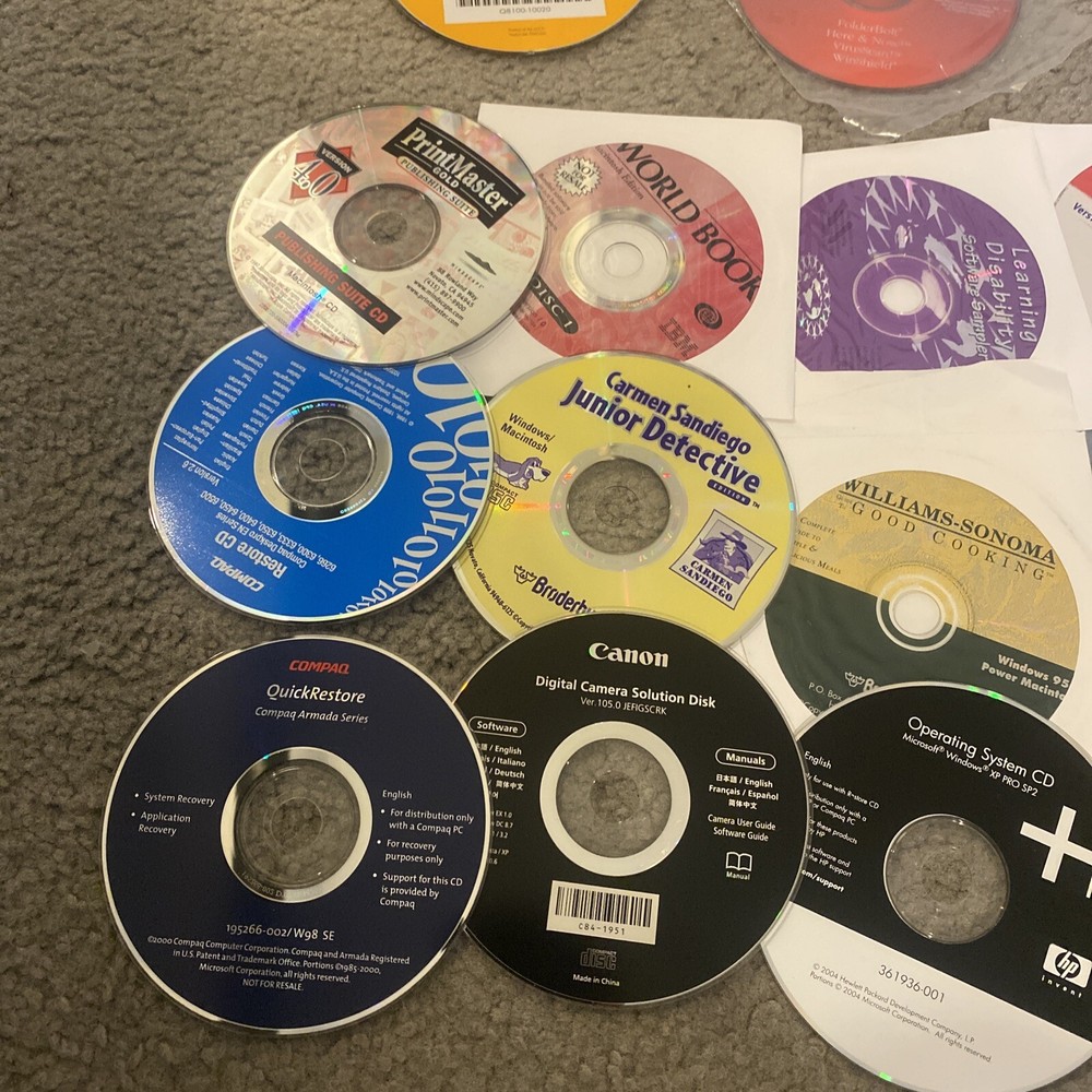 Vintage Computer Software Disc Lot Software Restore Operating Systems Games 250+