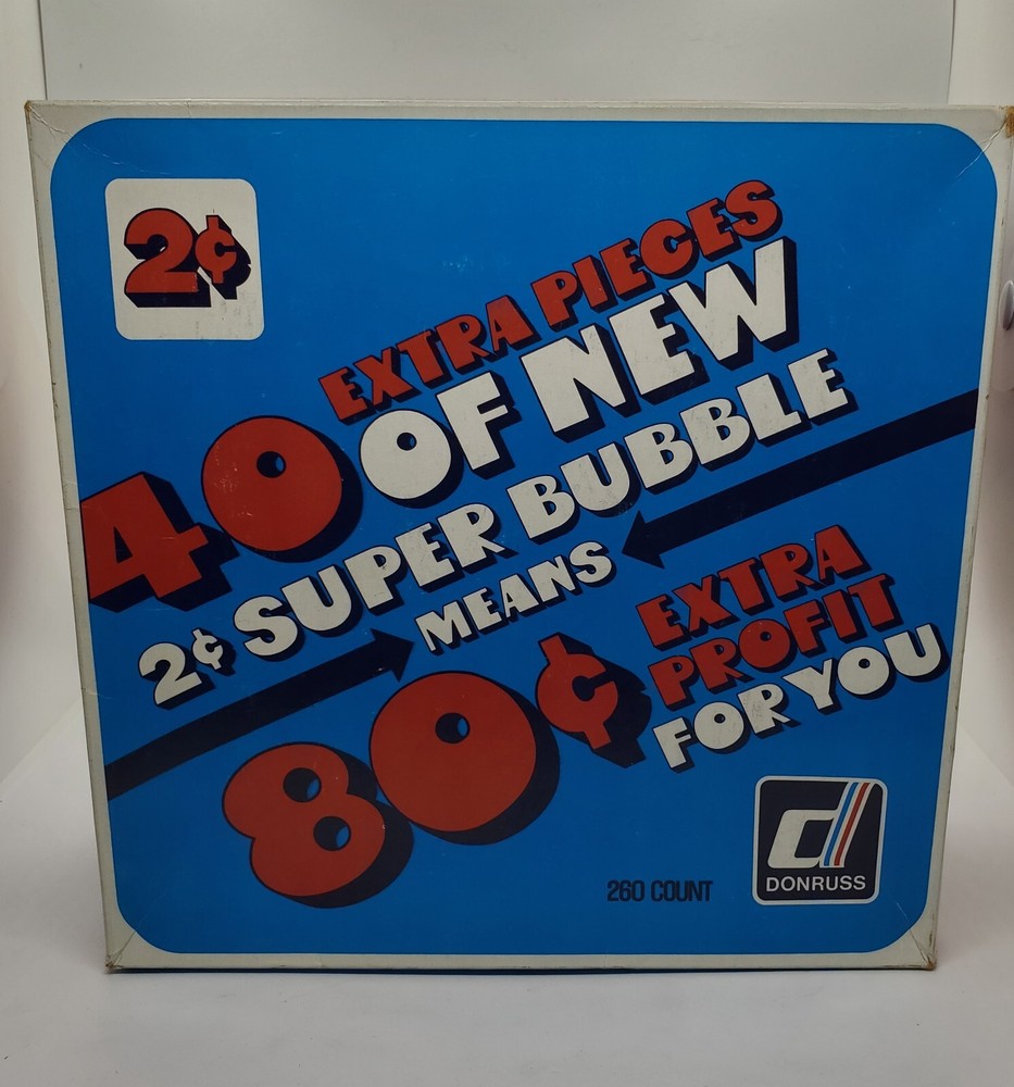 SUPER BUBBLE chewing bubble gum Donruss 1960s 260 count 2 cent candy box only