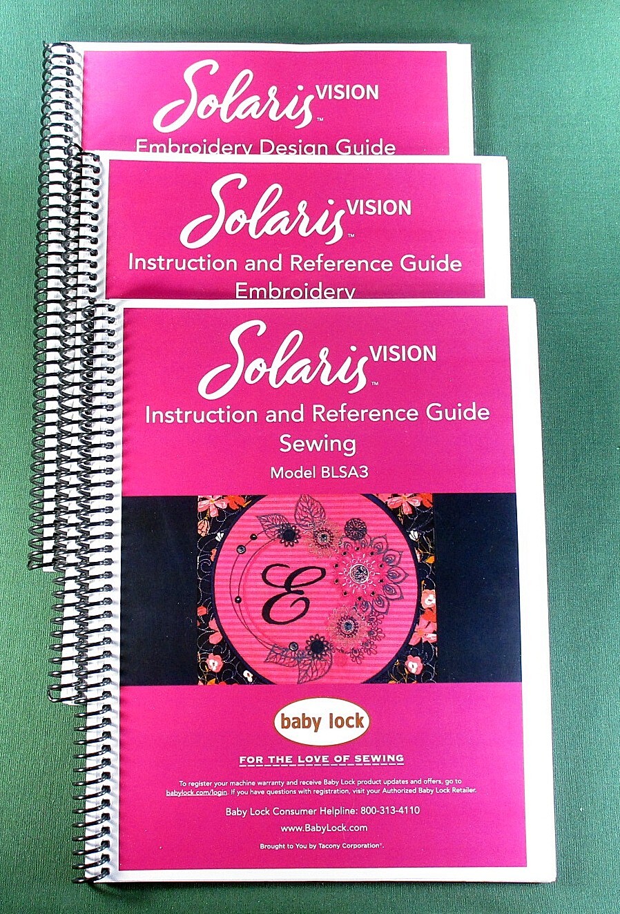 Baby Lock Solaris 3 Complete Manual Set: Sewing / Embroidery / Emboidery Design
