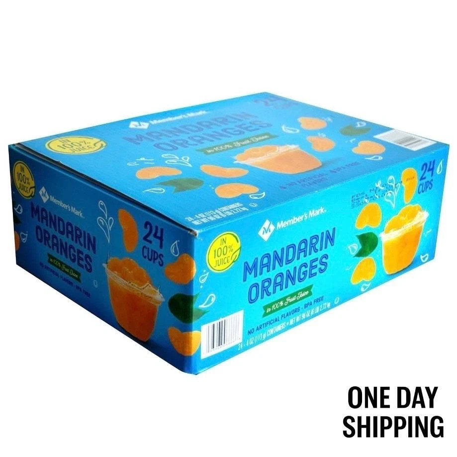Member's Mark Mandarin Oranges 4 oz Cups 24 Pack Fruit Snack