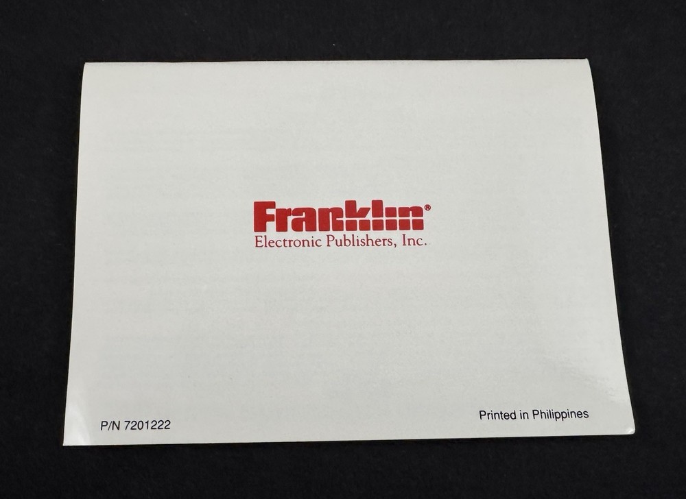 Franklin Language Master LM-2000 User Manual Only