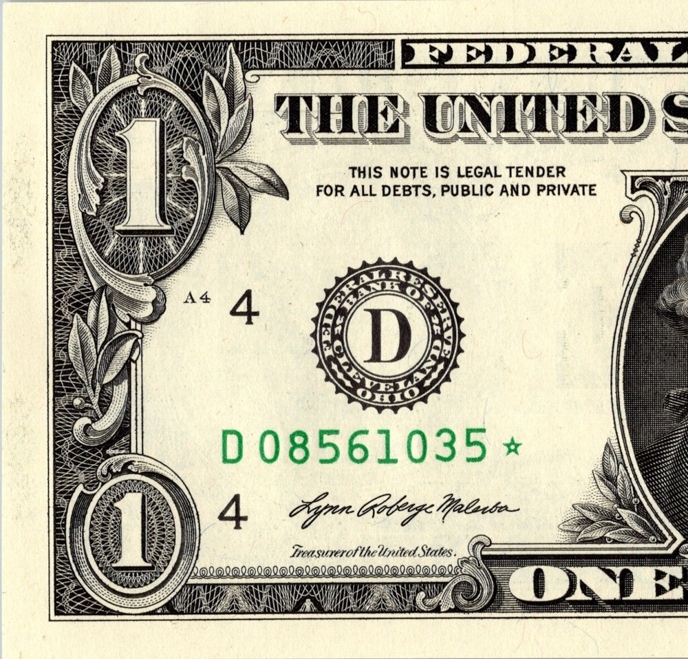 2021 D Star Note One Dollar Bill Regular Run Pack Note D08561035*