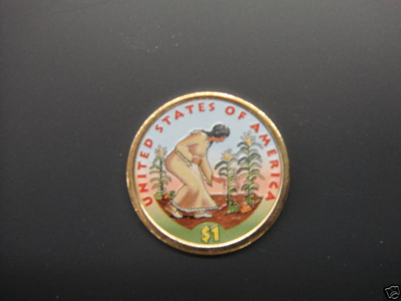 2009 Colorized Reverse Native American Dollar