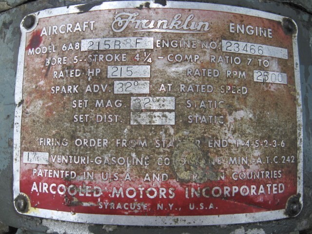 Franklin Aircraft Engine - Core - Model: 6A8215B8F