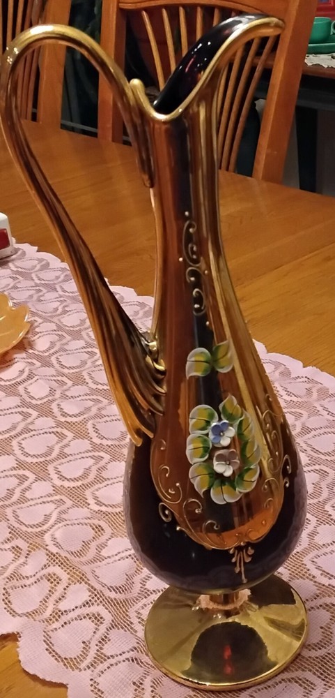 Vintage Bohemian? pitcher - unmarked fabulous pitcher