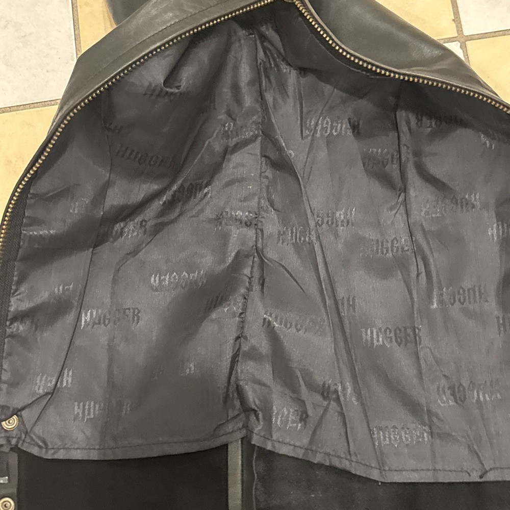 HUGGER Vintage Black Leather Chaps Size Large