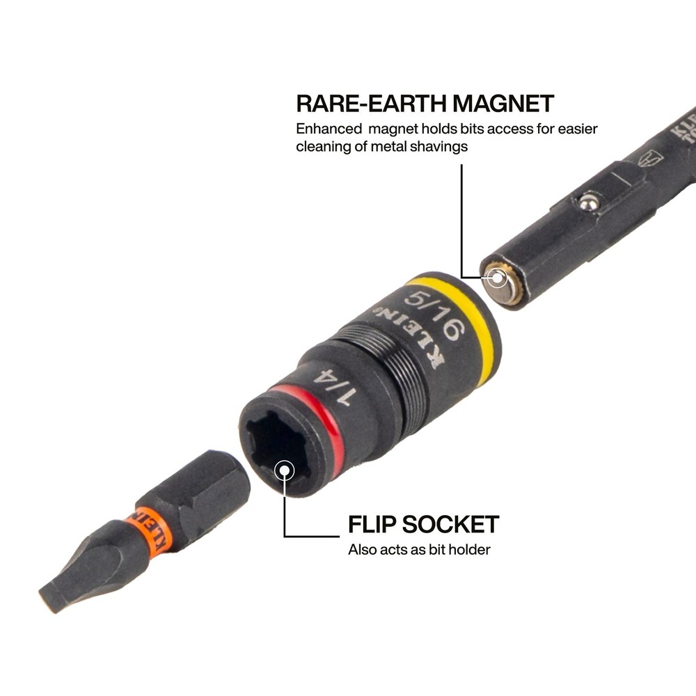 Klein Tools 85191HD Impact-Rated Flip Socket Conduit Reamer Driver