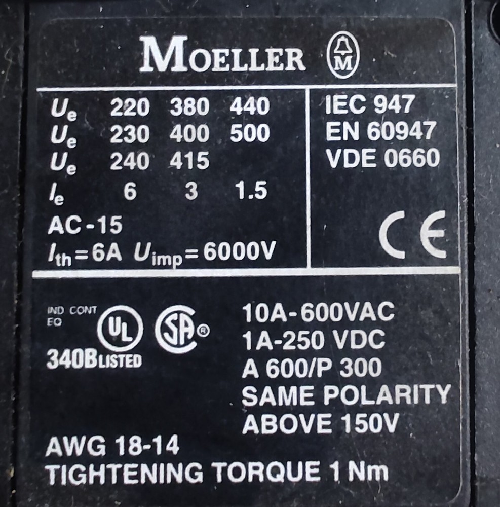 MOELLOR S-G-PKZ-2 MANUAL MOTOR PROTECTOR