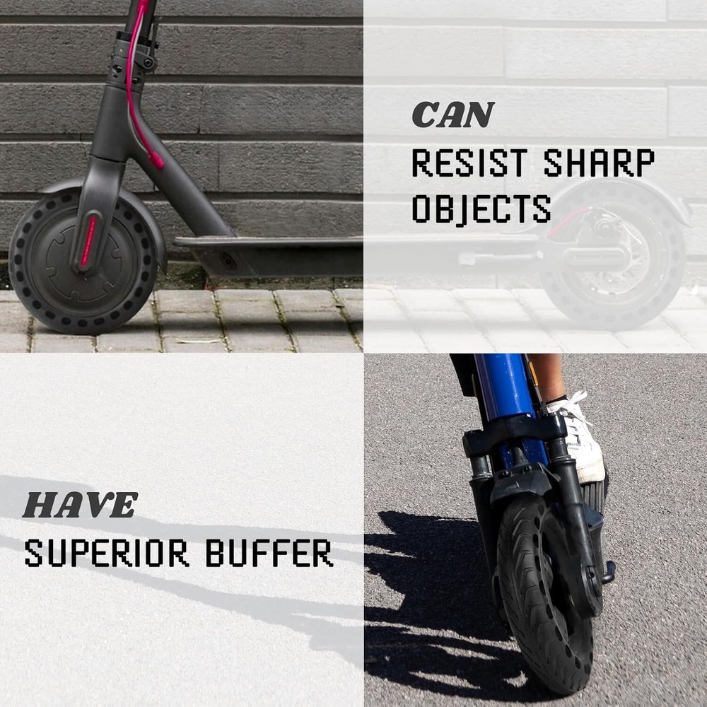 8.5 x 2 Electric Scooter Solid Tires - Honeycomb Shock Absorption System