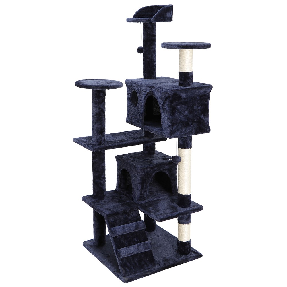 53" Cat Tree Tower Activity Center Playing House Condo Rest Multi Level Blue