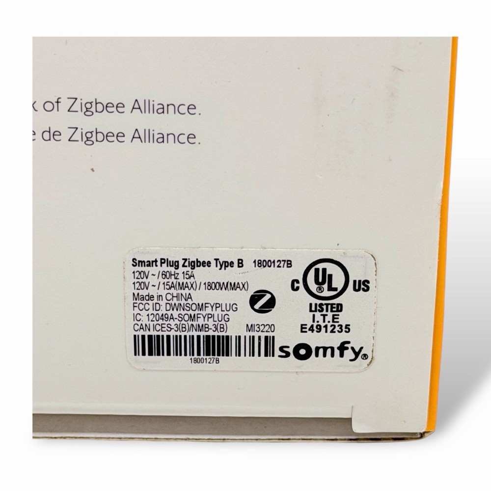 Somfy TaHoma Smart Plug – Zigbee Type B Wireless Plug | Smart Home Compatible
