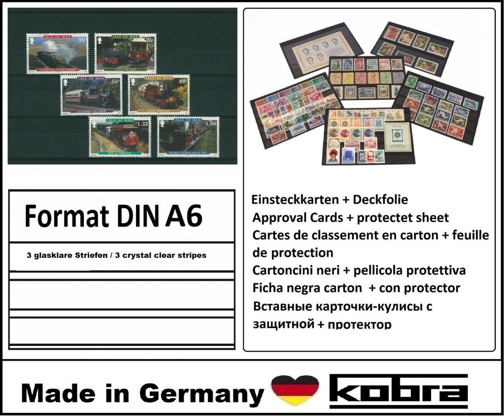 100 A5 Approval Cards Black 210x145mm 5 Strips KOBRA VM5