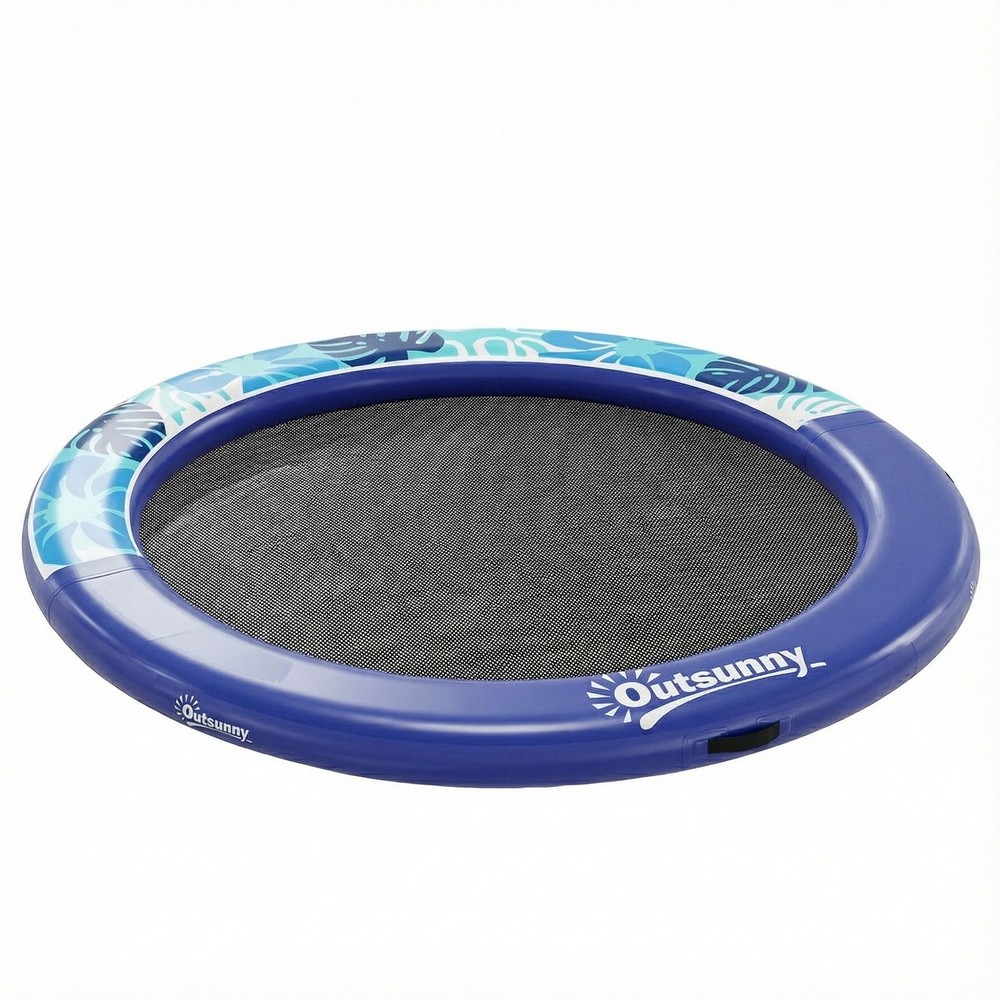 8 FT Inflatable Floating Water Hammock Dock - Lake Ocean Pool Float - Blue