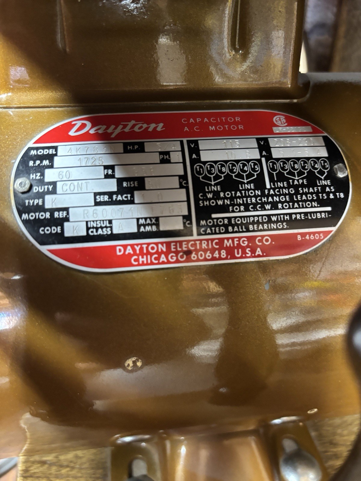 Golden Grain Grinder Wheat Grinder Dayton 3/4 HP Motor W/Wood Cabinet Vintage