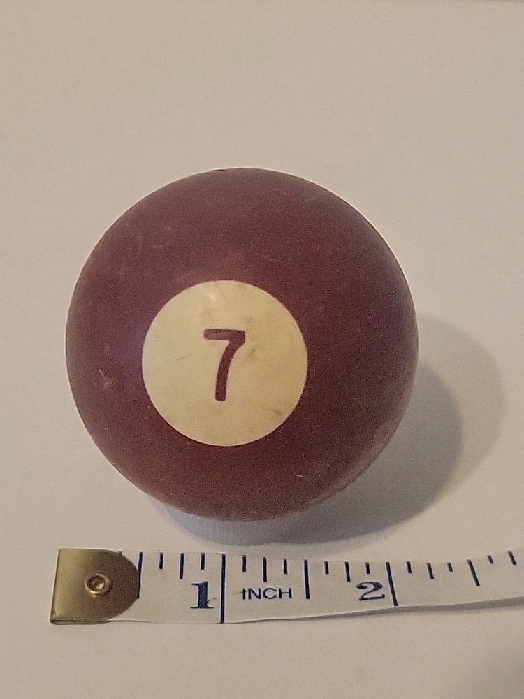 Vintage No. 7 Solid Red Pool Ball Billiard 2" Replacement (L)
