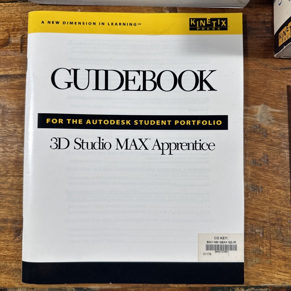 3D Studio Max Apprentice W/ User Guide Vintage 90s Programing Software 1995