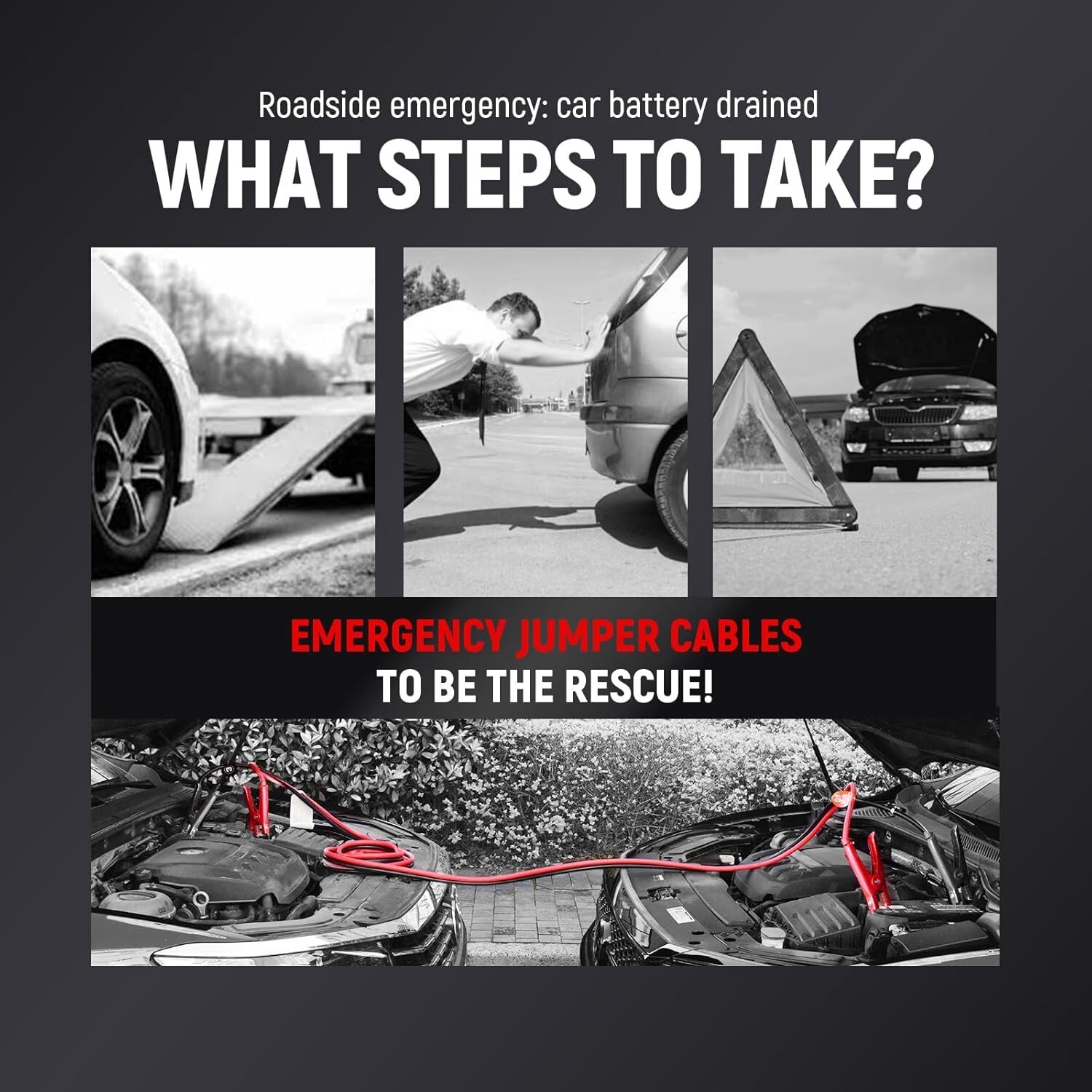 Pasa Corriente Para Automovil Carro Cables Pasar Autos Bateria Cable De Arranque