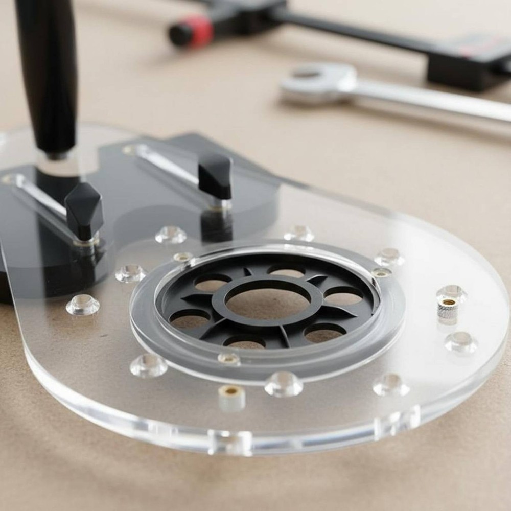 Router Base Plate Adjustable Trimmer Base Plate Multi-Functional for