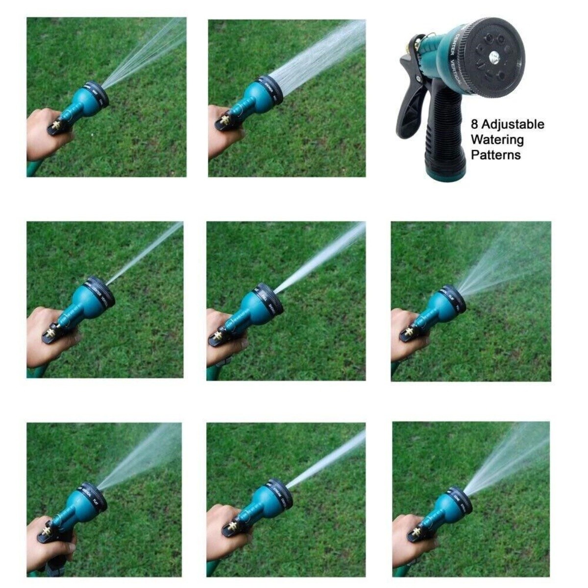8-Dial High Pressure Garden Hose Spray Gun Lawn Watering Car Wash Jet