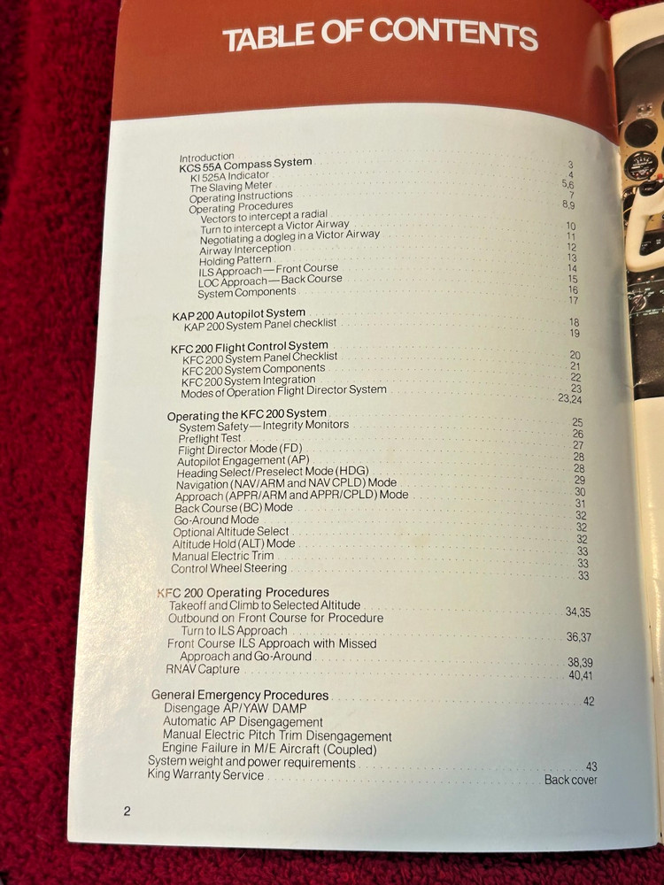 KING PILOT'S GUIDE FOR KAP/KFC 200 FLIGHT CONTROL SYSTEMS