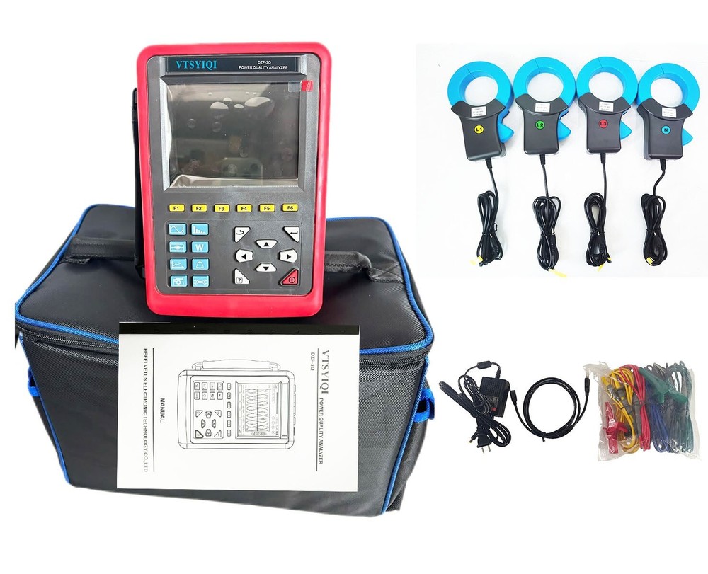 Power Quality Analyzer with 1.0A~1000A Power Parameter W VA var PF DPF cosφ tanφ