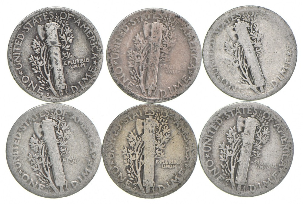 G+ 1918-S Mercury 90% Silver