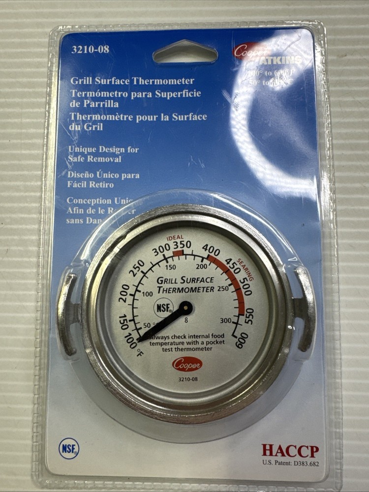 Cooper-Atkins 3210-08 Grill Thermometer Surface Griddle Thermometer