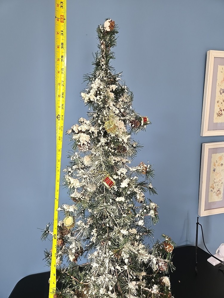 Tabletop Artificial Snowy Pine Christmas Tree 33"