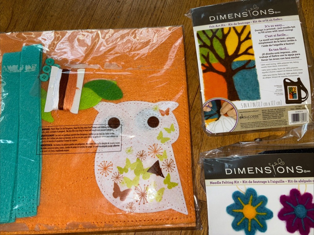 New (3) Sealed Dimensions Needle Felting Kit