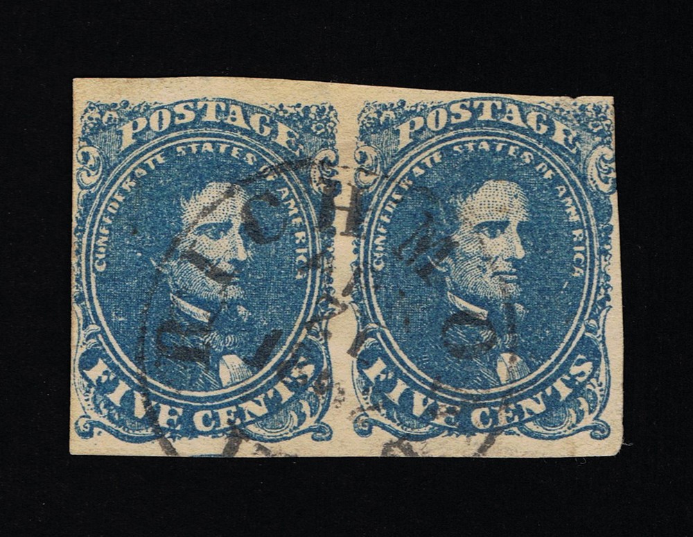 GENUINE CONFEDERATE CSA SCOTT #4 STONE-3 USED PAIR PLATED POSITION 6 & 7