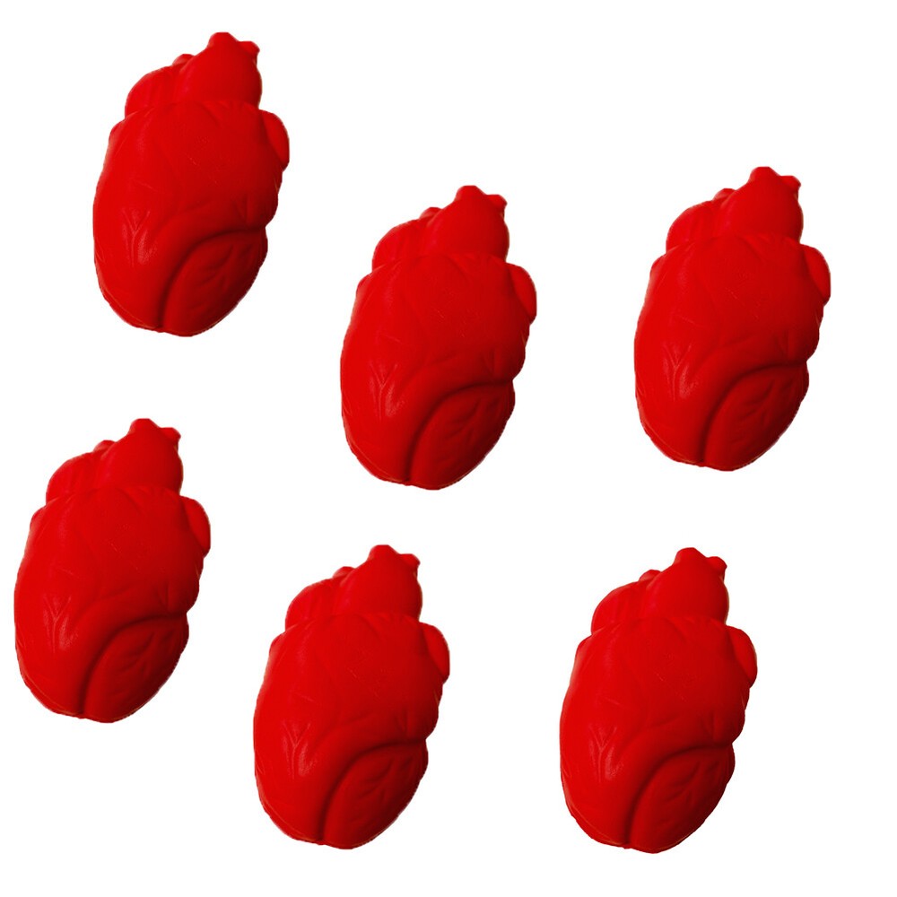 Six (6) Stress Relief Squeezable Foam Heart