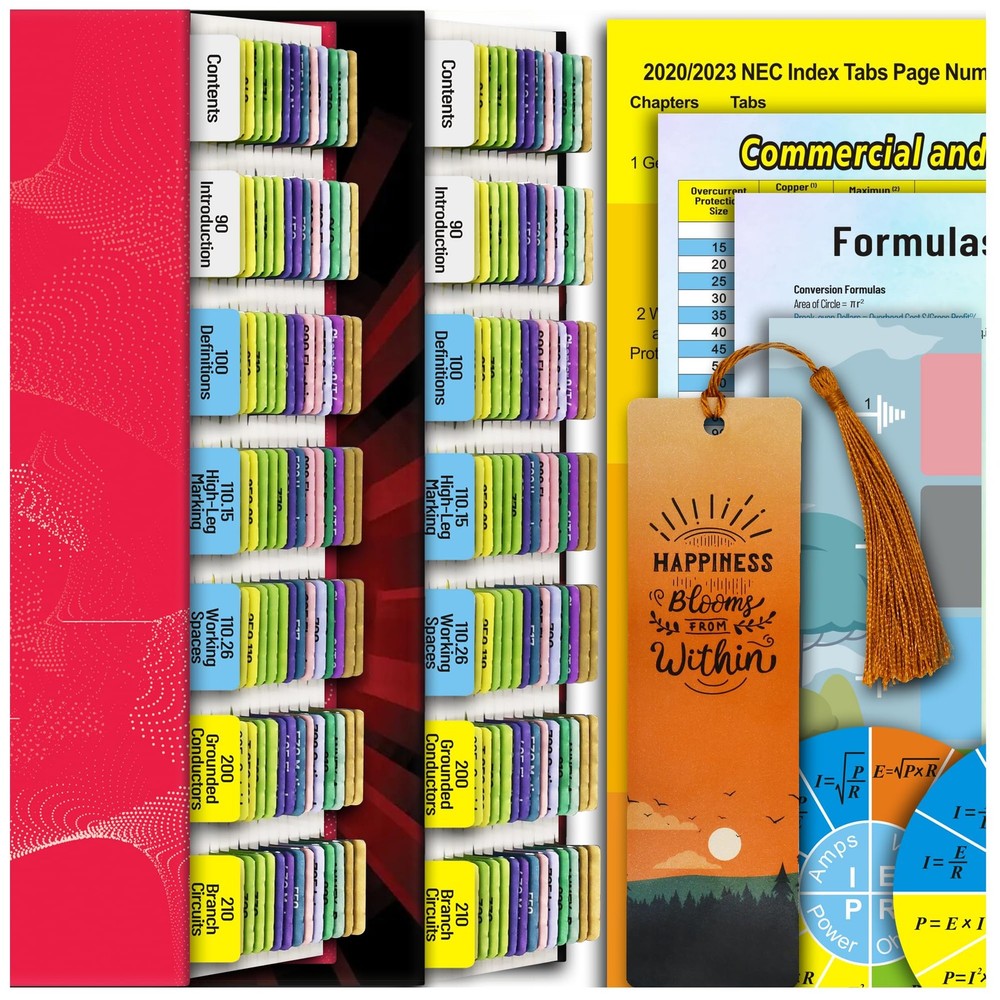 2020/2023 National Electrical Code Self-AdhesiveTabs, 5.6X10", Multicolored