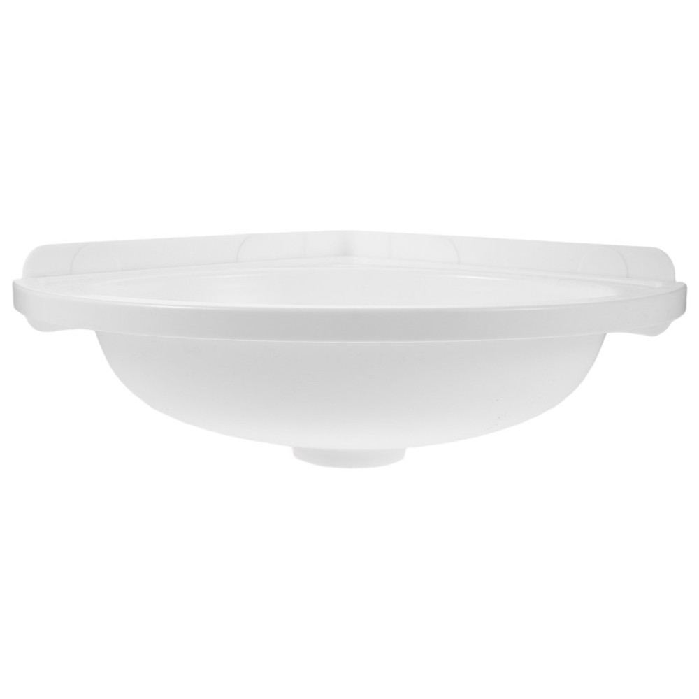 Corner Wall Mounted Bathroom Sink White Plastic Triangular Vessel Basin