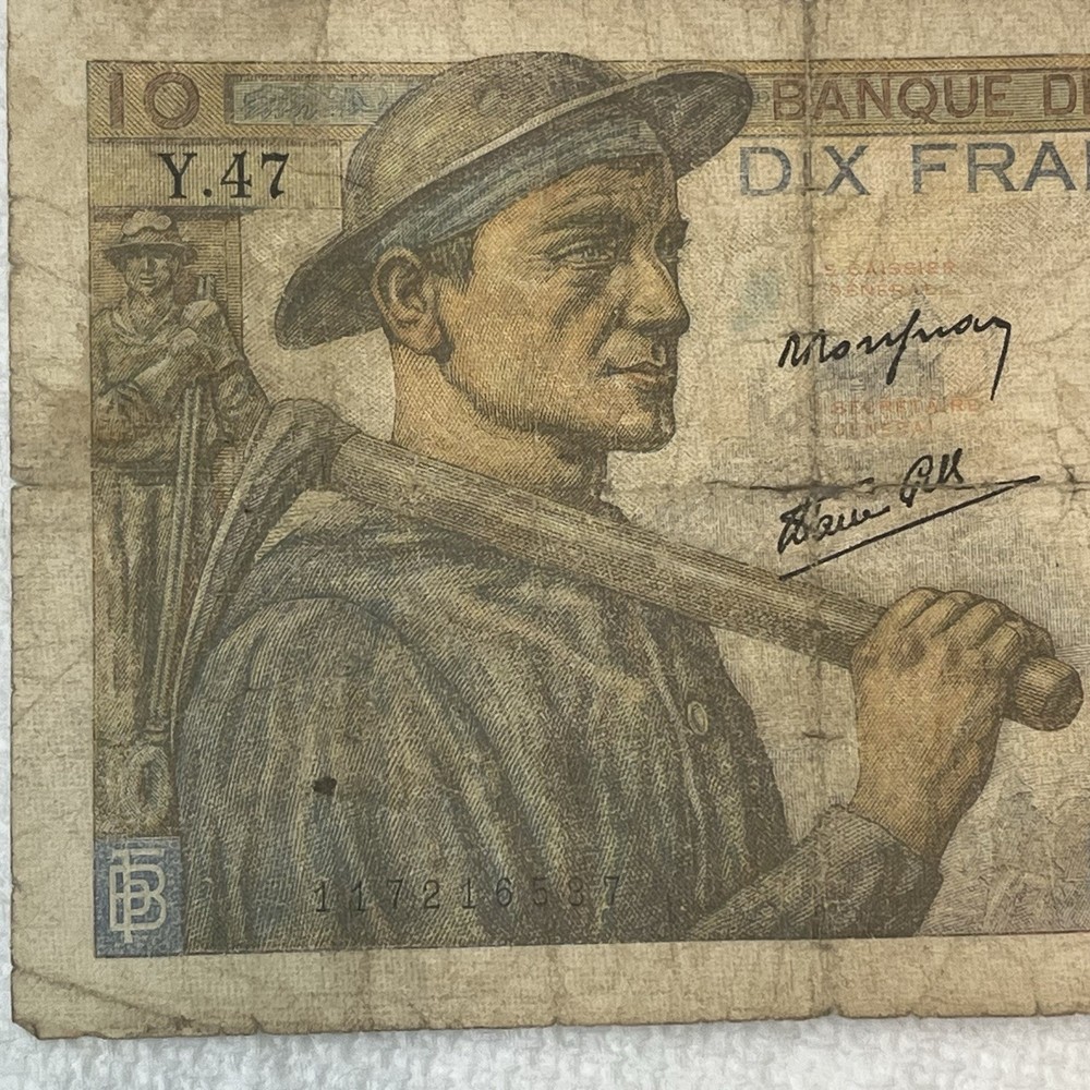 French 10 Francs Mineur banknote 1948