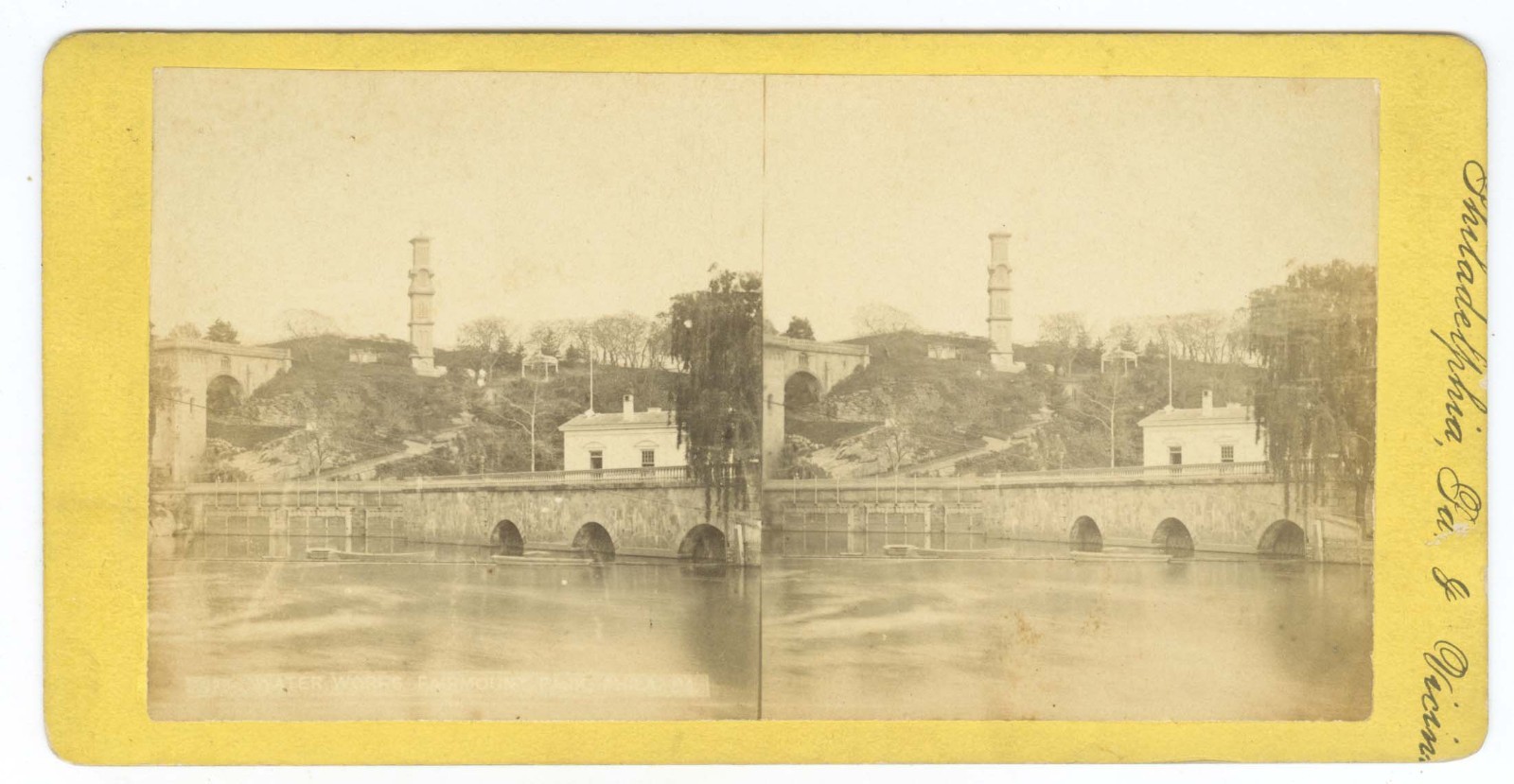 G2260~ PHILADELPHIA – Water Works on Schuylkill River c.1870s Stereoview