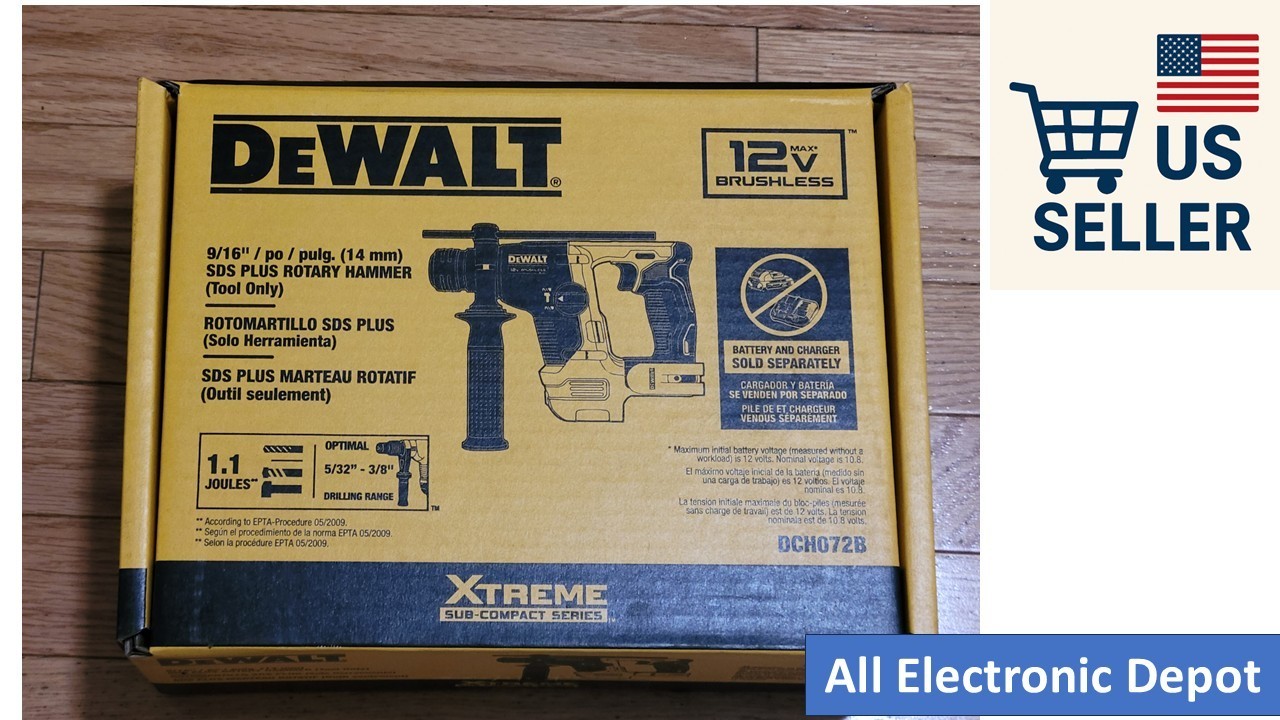 New DEWALT XTREME 12V Max SDS-Plus Rotary Hammer Drill DCH072B Tool Only Sealed