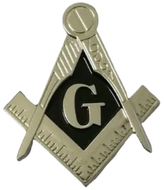 Masonic cut-out Mini car emblem in silver with solid Black