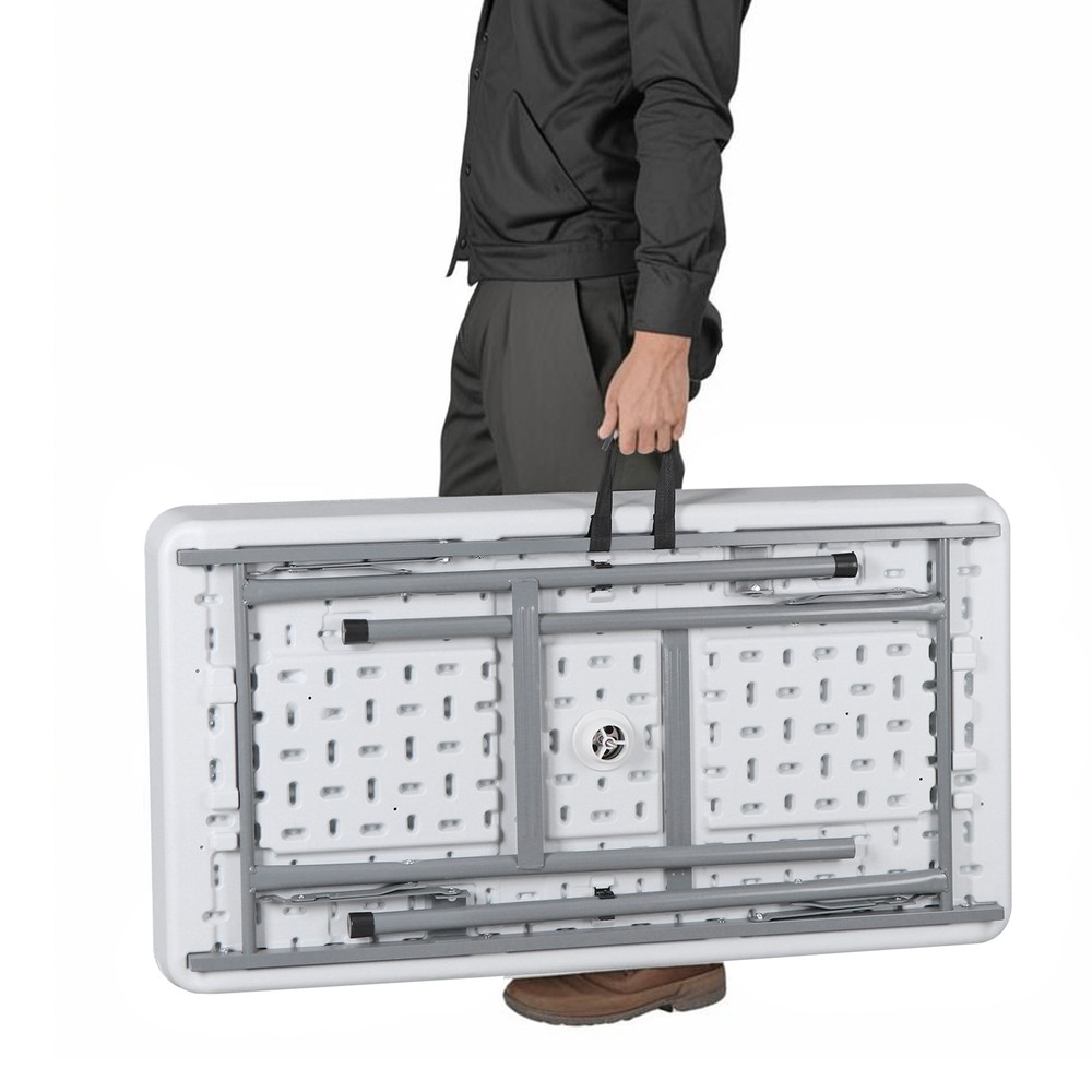 Foldable Party Ice Bin Table with Edge & Skirt Portable Folding Tailgating Table