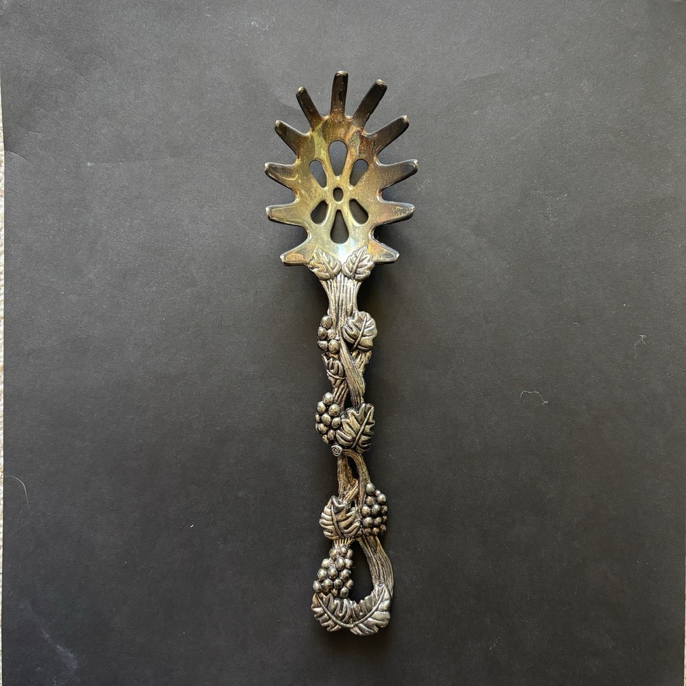 Godinger Silver Art Co Grape Vine Hostess Serving Set 4pc Sticker Patina VTG