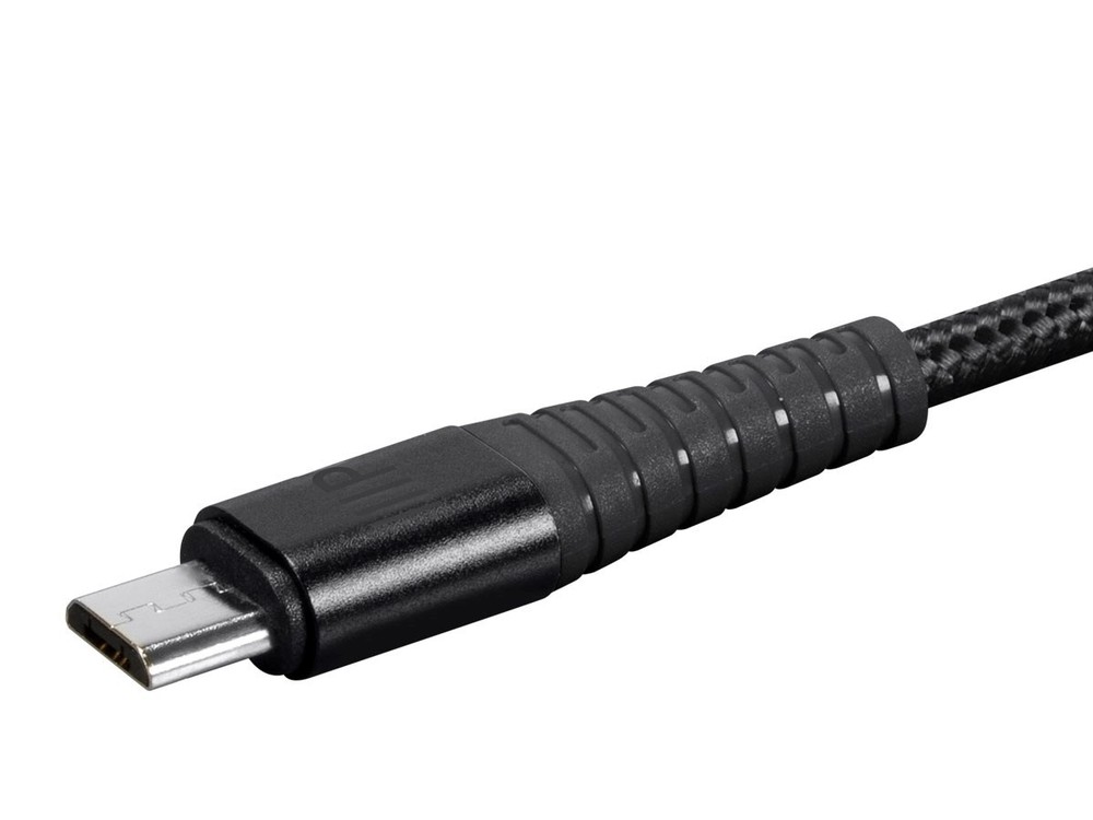 Monoprice USB 2.0 Micro B to Type A Charge & Sync Braided Cable - 3ft - Black