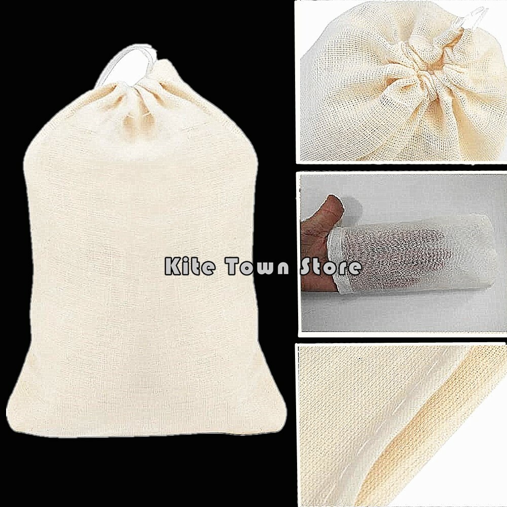 100/300 Cotton Muslin Drawstring Bags Coffee Tea Bath Soap Herb 3x4 4x6 6x8 8x12