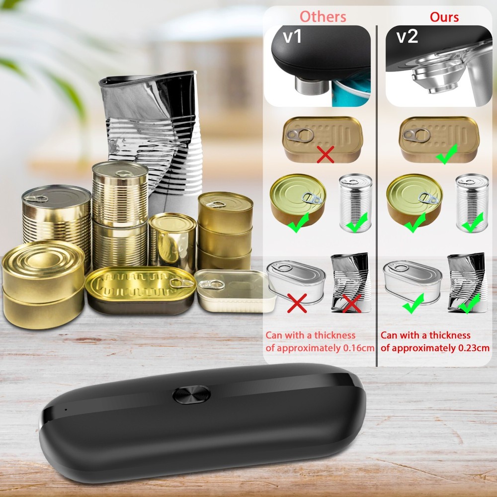 Electric Can Opener Smooth Edge Rechargeable Practical Kitchen Gadget Arthritis
