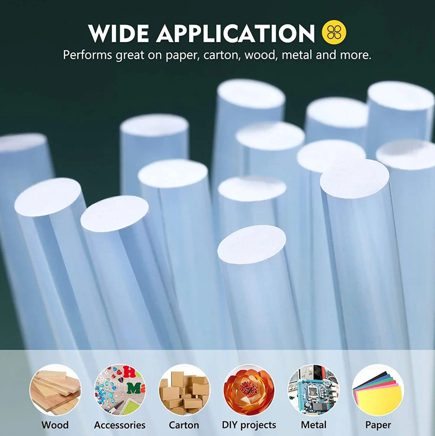 100pcs Mini Hot Glue Sticks – 7mm Clear Adhesive for DIY & Repairs - NEW