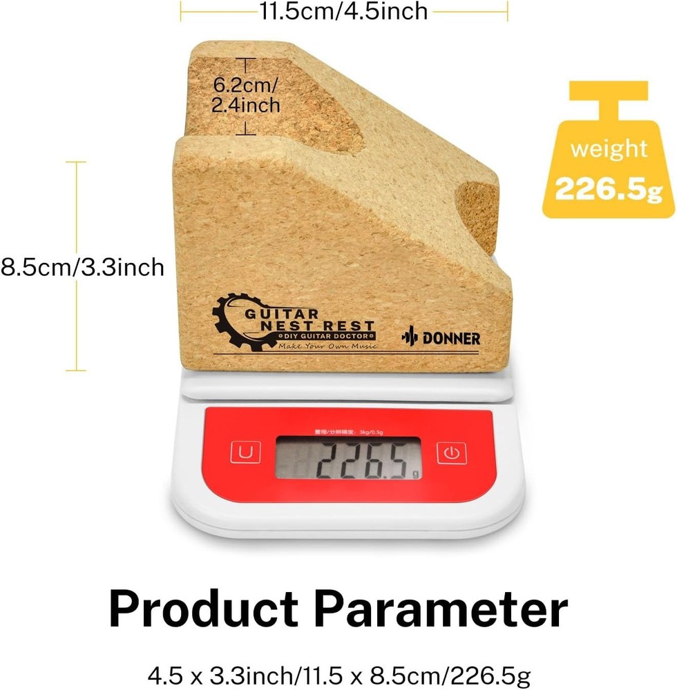 Donner Guitar Neck Rest Cradle, Bench Support Pillow for String...