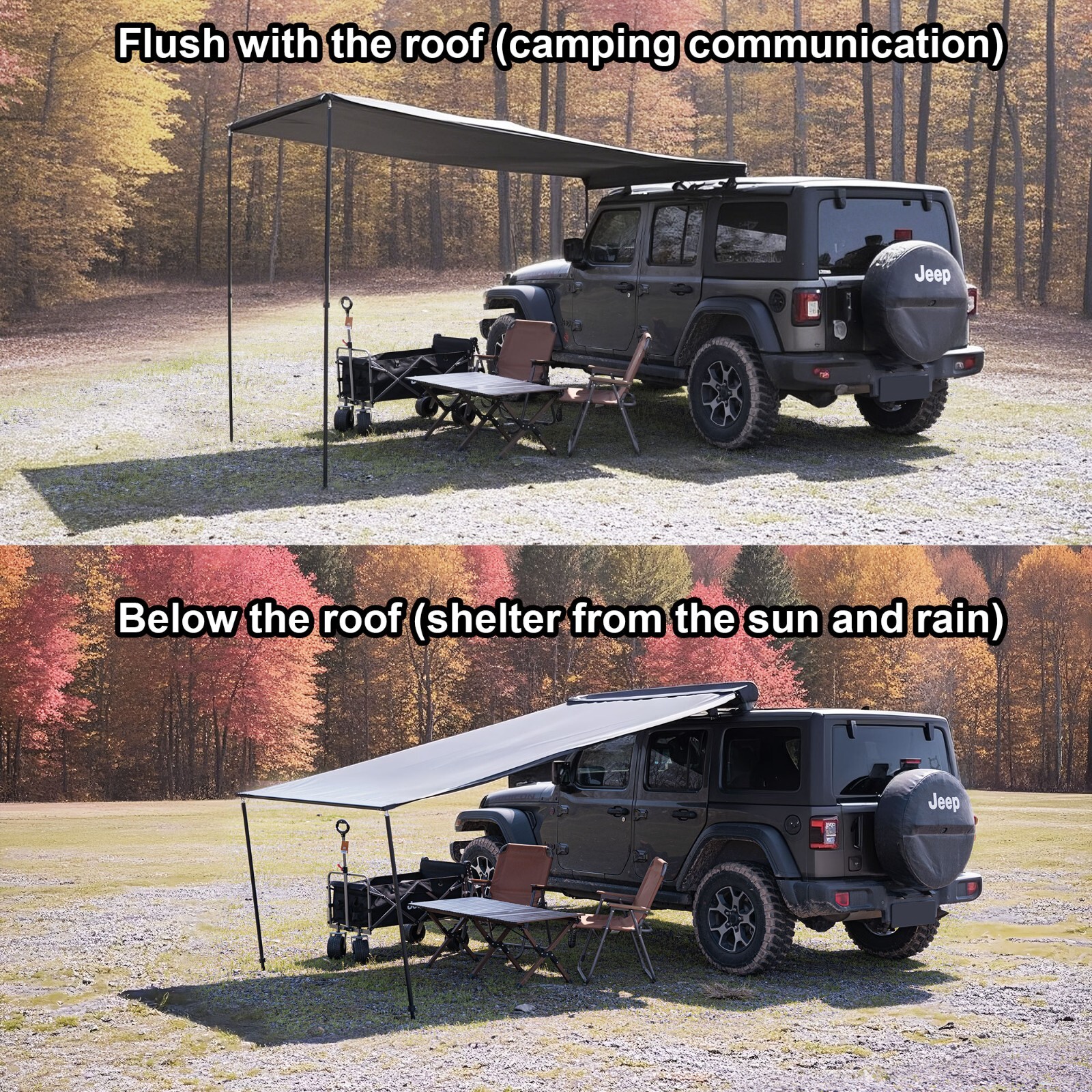 Naturnest 5.2x8.2ft Car Side Awning Waterproof Car Awning Shade Outdoor Camping