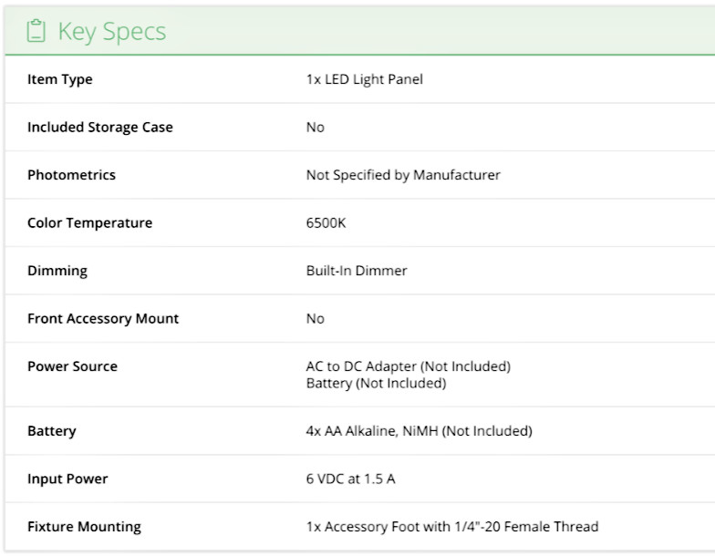 Bescor LED-70 Dimmable 96 Bulb LED 70W Camera Light