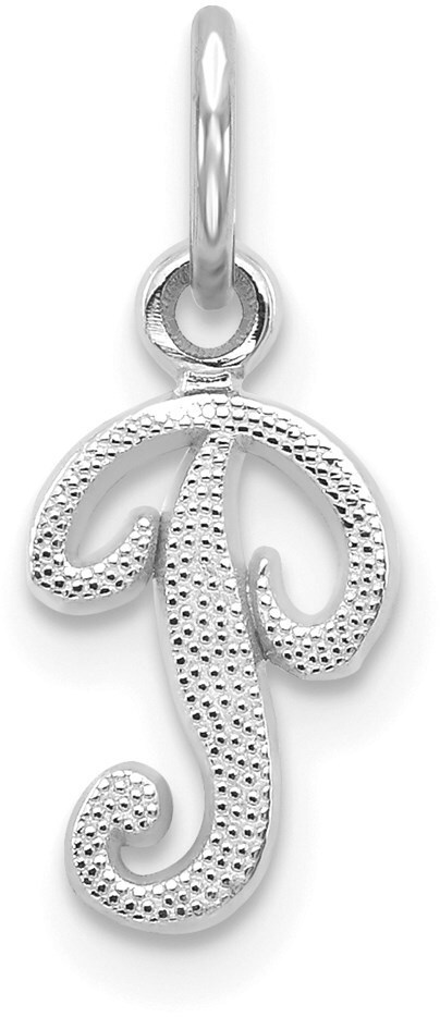 10K White Gold Initial P Charm