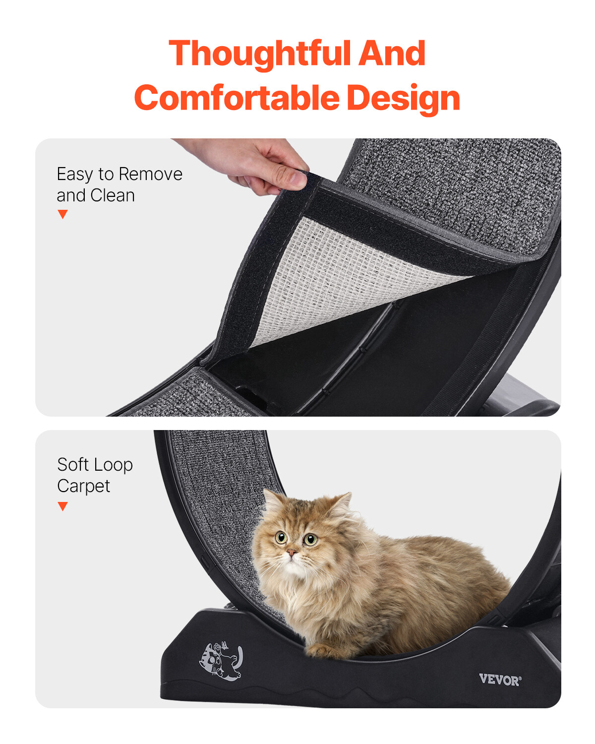 Cat Exercise Wheel 31.5 in Large Indoor Cat Running Wheel Treadmill Black