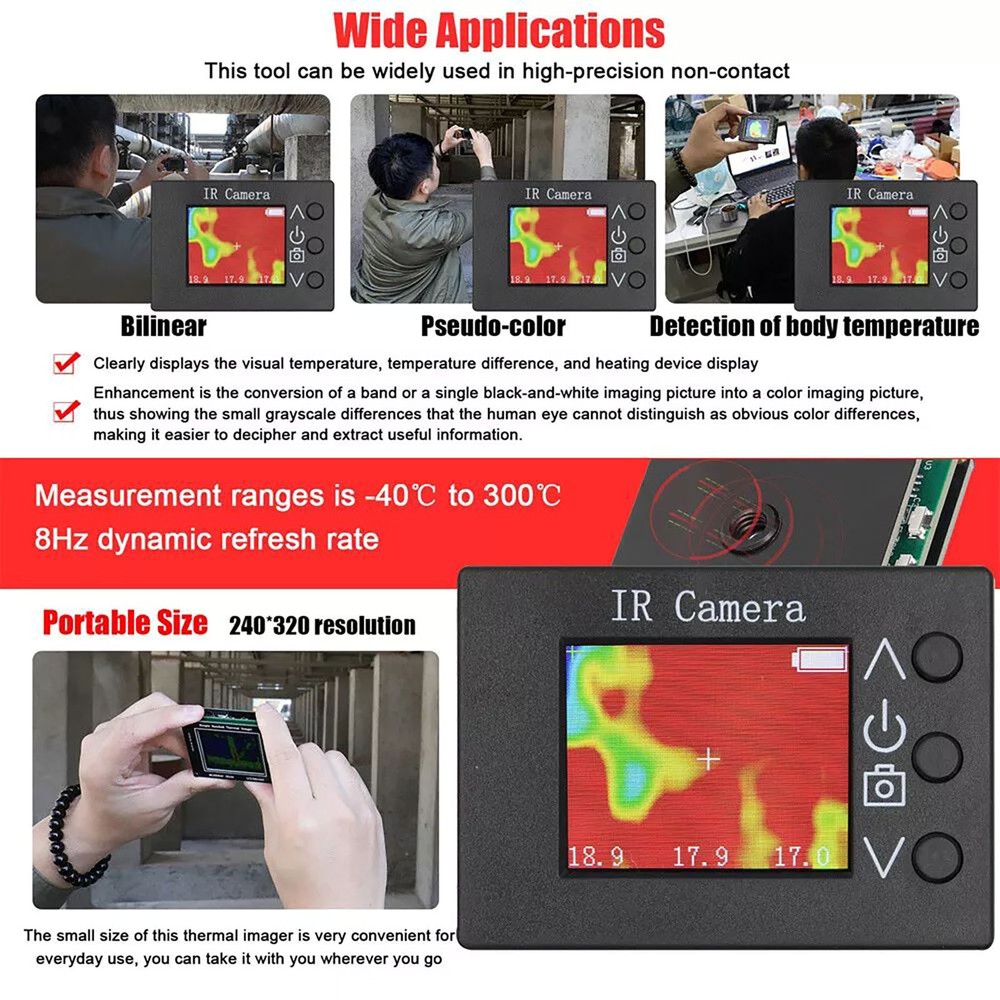 Portable Handheld Digital Infrared Thermal Temperature Imager Camera Heating